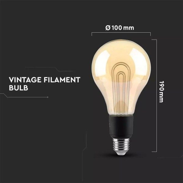 V tac led filament lamp bali 5 watt e27 g100 2200k 2