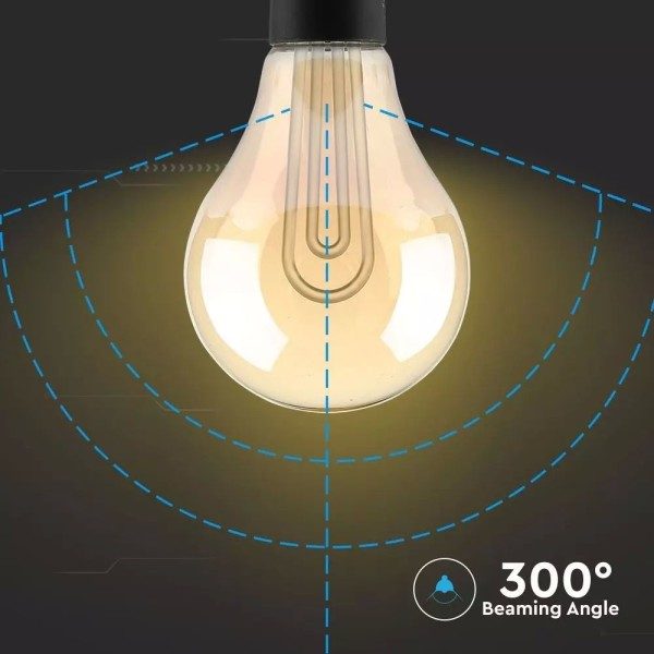 V tac led filament lamp bali 5 watt e27 g100 2200k 3