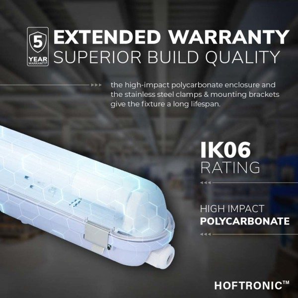 Hoftronic 10x led t8 tl armatuur 120 cm ip65 water 4