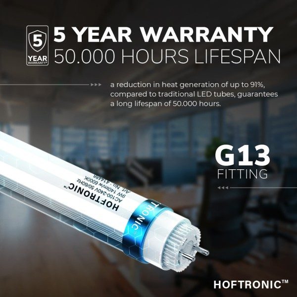 Hoftronic 10x led tl armatuur 150 cm 25 watt 3500l 8