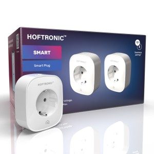 2x slimme stekker – wifi & bluetooth – extra plat – compatibel met amazon alexa & google home – wit – 16a smart plug