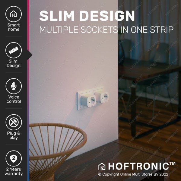 Hoftronic 2x slimme stekker wifi bluetooth met tij 3