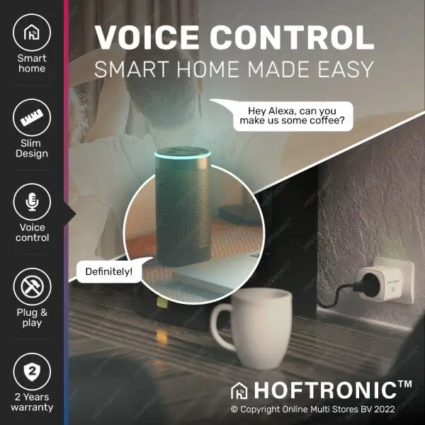 Hoftronic 2x slimme stekker wifi bluetooth met tij 4