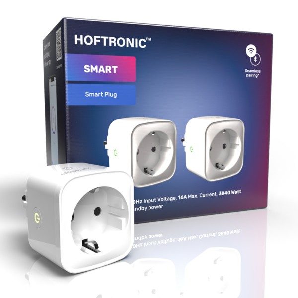 Hoftronic 2x slimme stekker wifi bluetooth met tij