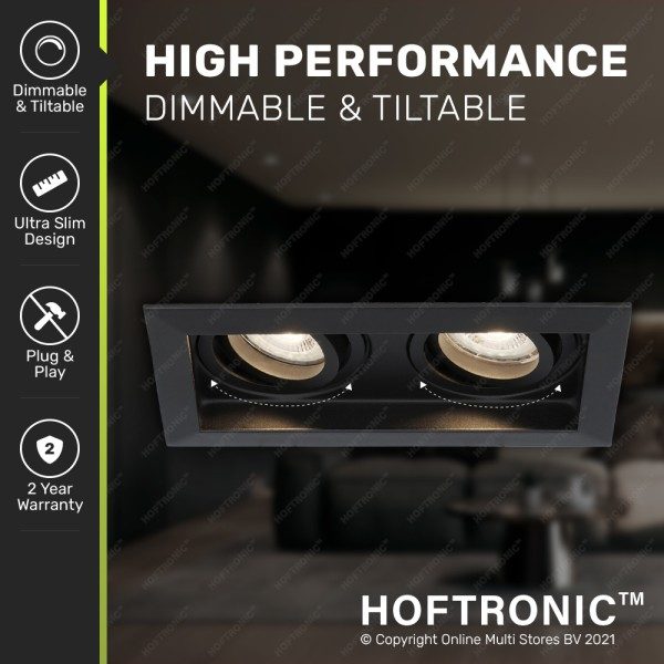 Hoftronic 3x durham dubbele led inbouwspot 10 watt 3