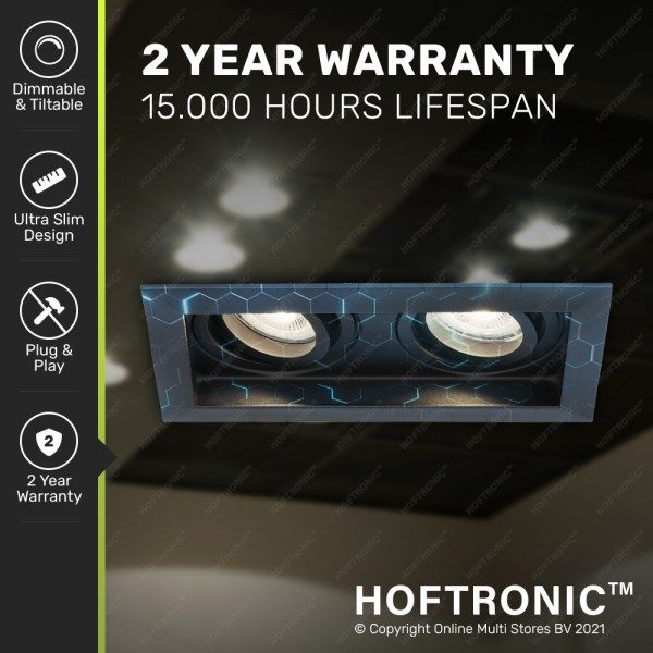 Hoftronic 3x durham dubbele led inbouwspot 10 watt 6