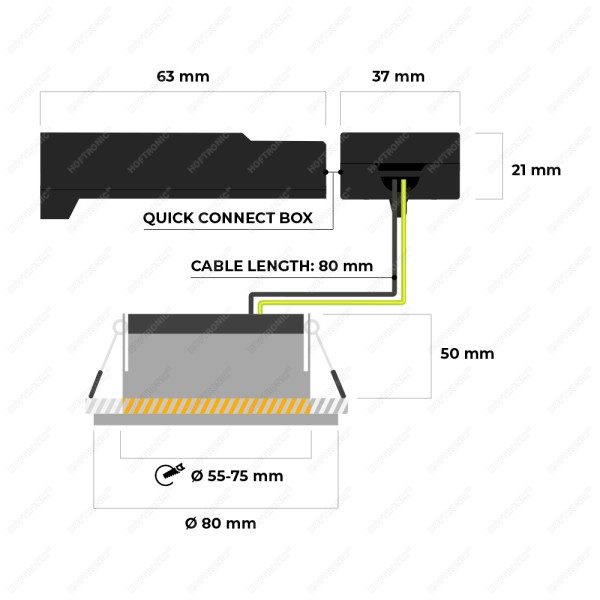 Hoftronic 3x nola led inbouwspot wit ip65 5w 2700k 8