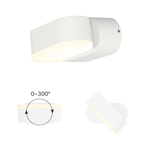 Hoftronic dimbare led wandlamp dayton wit 6 watt 3 6
