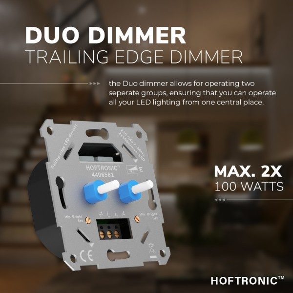 Hoftronic led duo dimmer fase afsnijding 2x100w ma 13