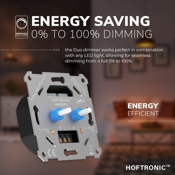 Hoftronic led duo dimmer fase afsnijding 2x100w ma 14