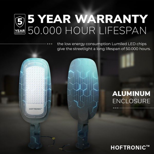 Hoftronic led straatlamp 50 watt 5500lm 4000k ip65 6
