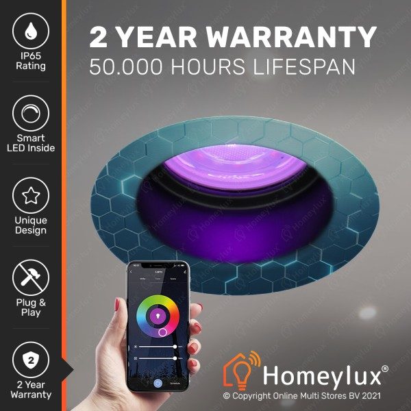 Homeylux 3x mari smart led inbouwspot verzonken 55 15