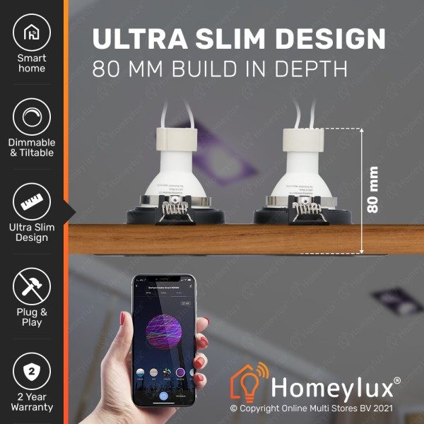 Homeylux 6x durham dubbele smart led inbouwspot 11 5