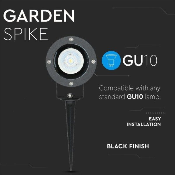 V tac prikspot aluminium zwart geschikt voor gu10 1
