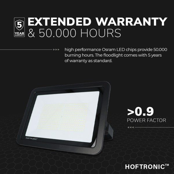 Hoftronic led breedstraler 200 watt 6400k osram ip 7
