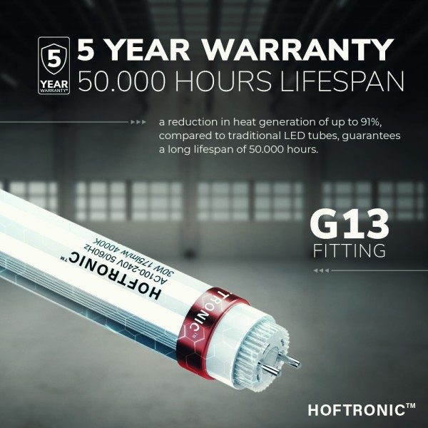 Hoftronic 10x led tl armatuur 150 cm 30 watt 5250l 8