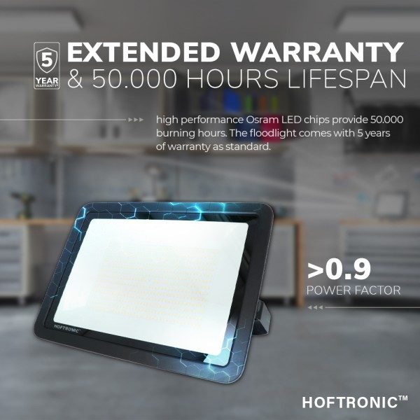 Hoftronic led breedstraler 300 watt 4000k osram ip 7