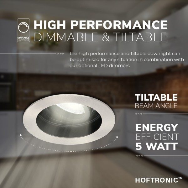 Hoftronic dimbare led inbouwspot mesa 5 watt 2700k 2