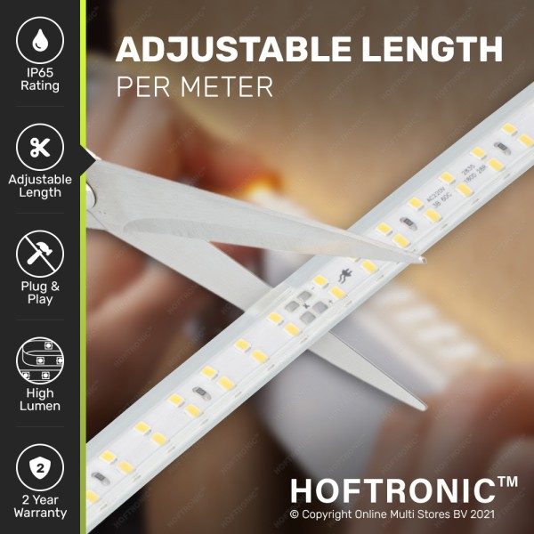 Hoftronic dimbare led strip 10m lichtslang 3000k 1 4