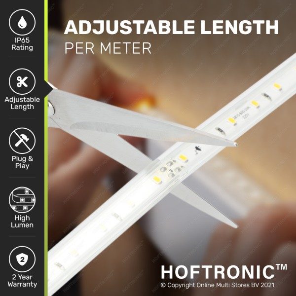 Hoftronic dimbare led strip 10m lichtslang 3000k 6 5