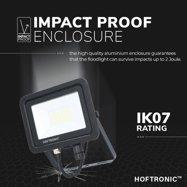Hoftronic led breedstraler 30 watt 6400k osram ip6 15