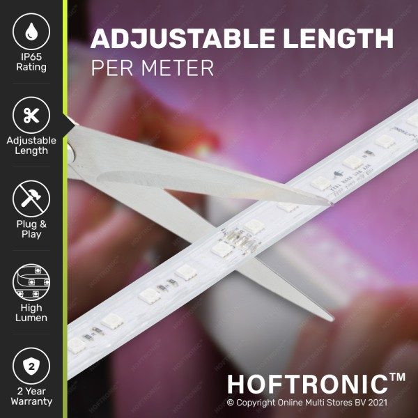 Hoftronic rgb led strip 2m lichtslang 60 leds m ip 4