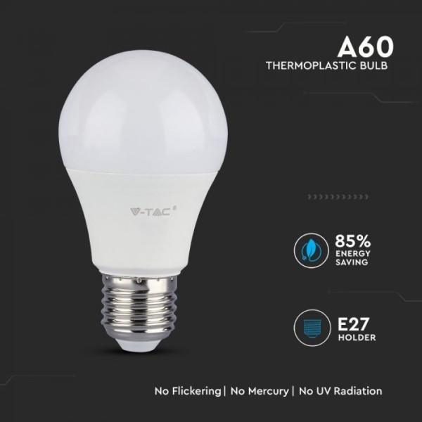 V tac e27 led lamp 9 watt a58 samsung 6400k vervan 2