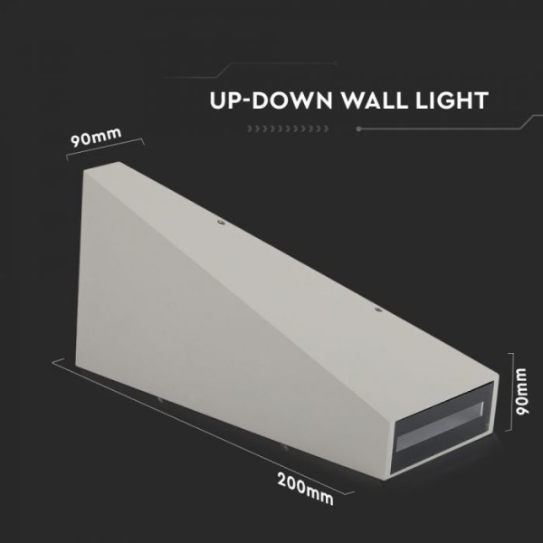 V tac led wandlamp 6 watt 4000k up down light ip65 6