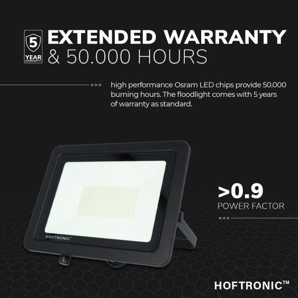 Hoftronic led breedstraler 100 watt 4000k osram ip 7