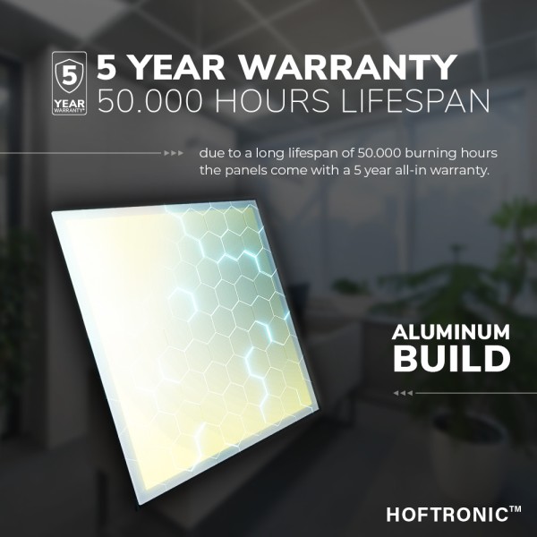 Hoftronic led paneel dimbaar 60x60 cm 36 watt 4500 23