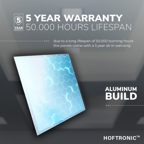 Hoftronic led paneel dimbaar 60x60 cm 36 watt 4500 5