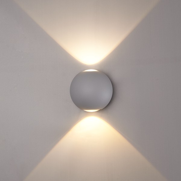 Hoftronic led wandlamp houston grijs 2 watt 3000k