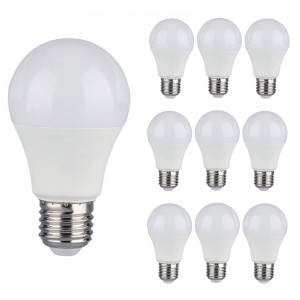 V-TAC 10-pack E27 LED Lamp – 9 Watt – A58 – Samsung – 3000K Warm wit – Vervangt 60 Watt
