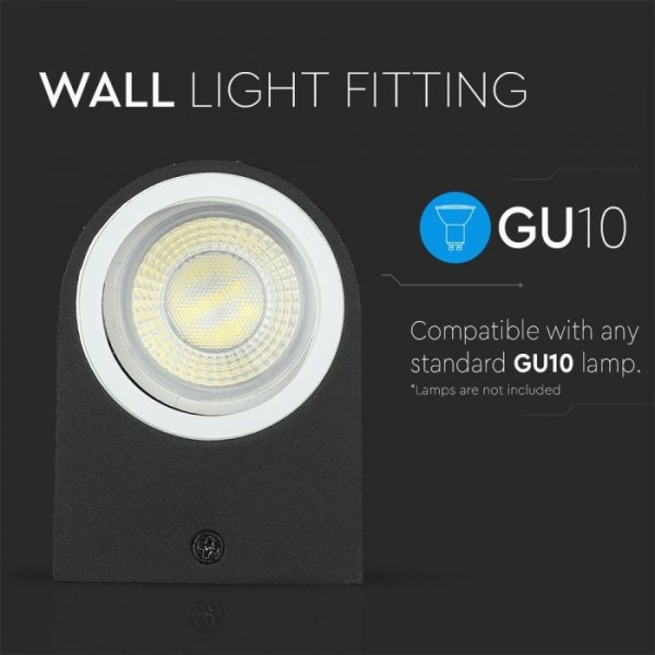 V tac wandlamp zwart geschikt voor gu10 spots ip44 2