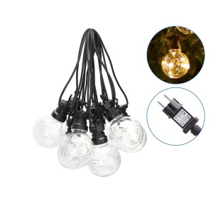 Aigostar 8m LED Prikkabel – String Light – 10 Transparante LEDs – 3000K Warm wit – IP44 Lichtsnoer buiten