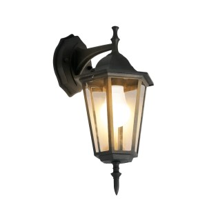 V-TAC Klassieke LED hangende wandlamp – Incl. E27 lamp met schemersensor – 3000K warm wit – IP44 ideaal als buitenverlichting – Zwart