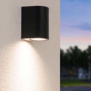 HOFTRONIC Alvin dimbare LED wandlamp – 4000K neutraal wit – GU10 – 5 Watt – Wandspot – Zwart – IP65 voor binnen en buiten