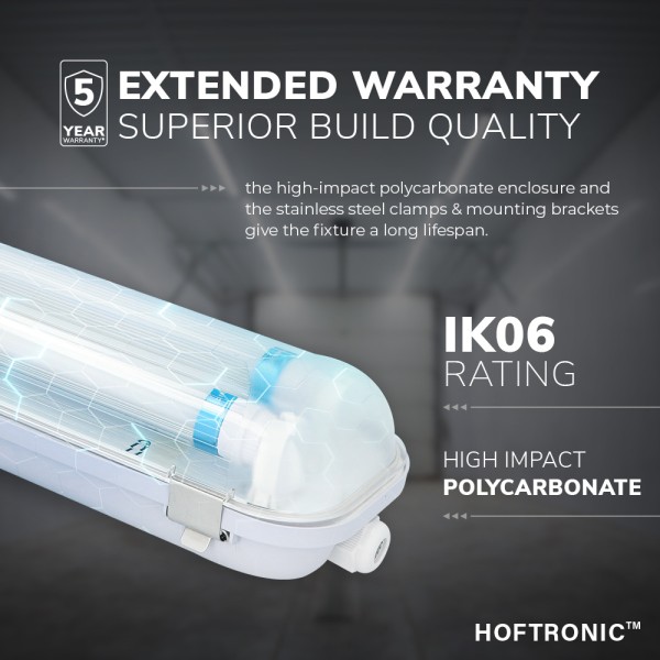 Hoftronic 10x led t8 tl armatuur ip65 120 cm 4000k 13