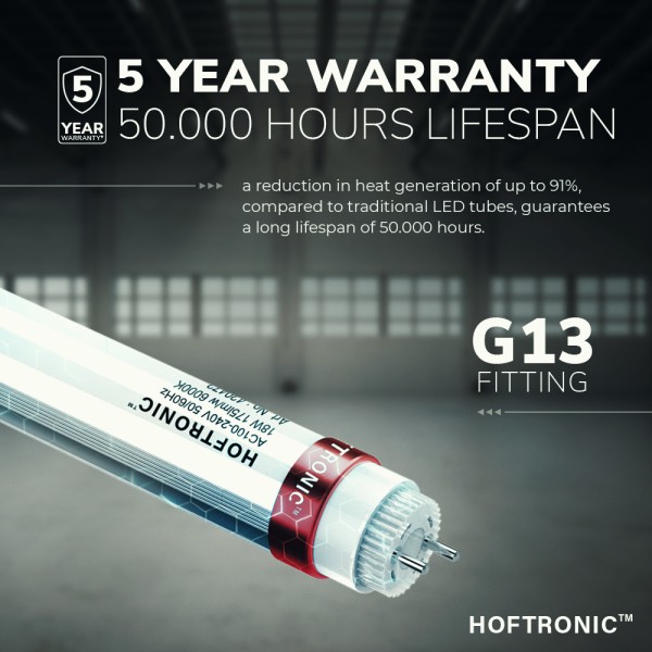 Hoftronic 10x led tl armatuur 120cm 18 watt 3150lm 8