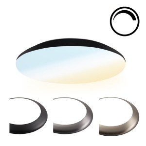 HOFTRONIC Dimbare LED Plafondlamp/Plafonniere 12W Lichtkleur instelbaar – 1300lm – IK10 – 25 cm – Zwart – IP65