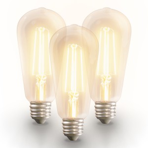 HOFTRONIC SMART 3x Smart E27 LED filament lamp – ST64 – Wifi & Bluetooth – 806lm – 7 Watt – Warm wit tot koud wit