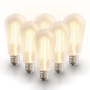 HOFTRONIC SMART 6x Smart E27 LED filament lamp – ST64 – Wifi & Bluetooth – 806lm – 7 Watt – Warm wit tot koud wit