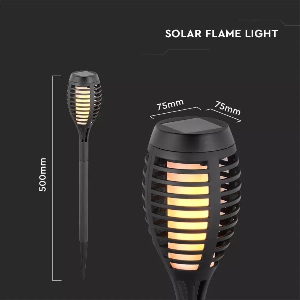 V tac 8 pack led solarlamp tuinfakkel met vlammene 3
