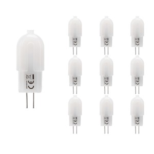 Aigostar Set van 10 G4 LED Lampen – 1.3 Watt – 120 Lumen – 6500K Daglicht wit licht – 12V Steeklamp – G4 LED Capsule
