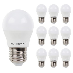 HOFTRONIC 10x E27 LED Lamp – 2,9 Watt 250 lumen – 2700K Warm wit licht – Grote fitting – Vervangt 35 Watt – G45 vorm