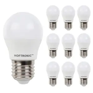 HOFTRONIC 10x E27 LED Lamp – 2,9 Watt 250 lumen – 6500K daglicht wit licht – Grote fitting – Vervangt 35 Watt – G45 vorm