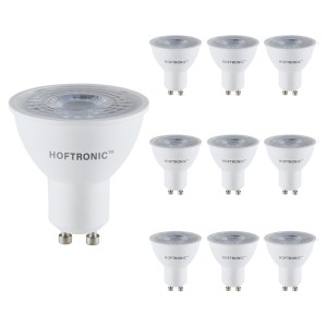 HOFTRONIC 10x GU10 LED spot – 4,5 Watt 345 lumen – 38 – 4000K Neutraal wit licht – LED reflector – Vervangt 50 Watt