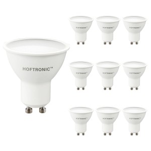 HOFTRONIC 10x GU10 LED spot – 4,5 Watt 400 lumen – 4000K neutraal wit licht – LED reflector – Vervangt 50 Watt