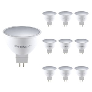 HOFTRONIC 10x LED GU5.3 Spot – 4,3 Watt 400 lumen – 2700K Warm wit licht – 12v – Vervangt 35 Watt – MR16 LED Spot