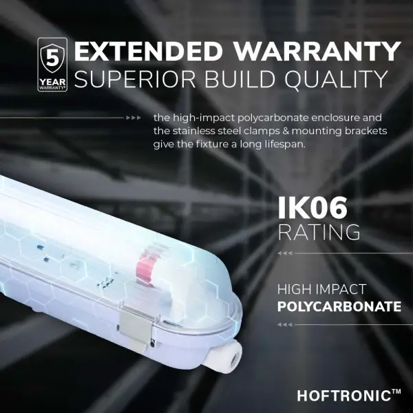 Hoftronic 10x led t8 tl armatuur ip65 150 cm 4000k 13
